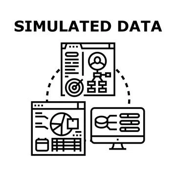 Simulated data concept representing digital information analysis Stock Illustration