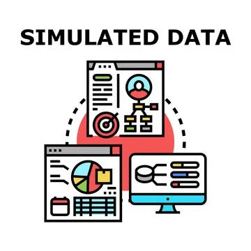 Simulated data concept representing digital information analysis 스톡 일러스트
