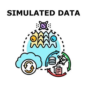 Simulated data generation and analysis process illustration 스톡 일러스트