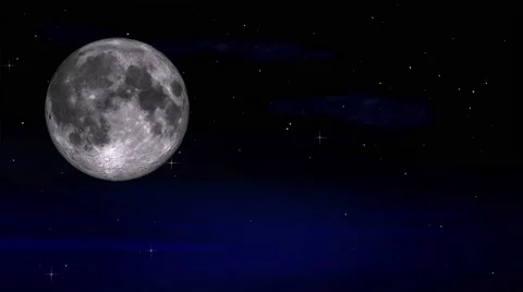 Simulated galaxy with moon Stock Footage 54914736
