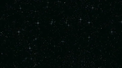 Simulated illustration of twinkling stars in night sky Stock Footage
