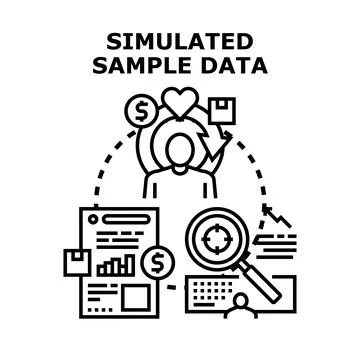 Simulated sample data for business analytics modeling Stock Illustration