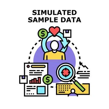 Simulated sample data for business analytics modeling Stock Illustration