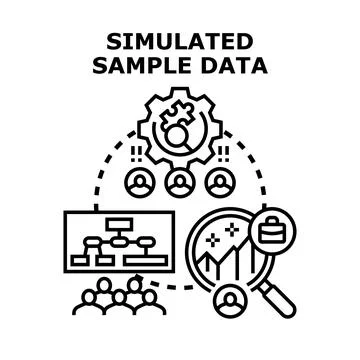 Simulated sample data for business analytics research Stock Illustration