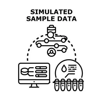 Simulated sample data for research analyzing results Stock Illustration
