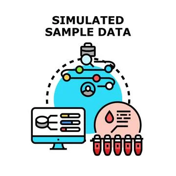 Simulated sample data for research analyzing results イラスト素材