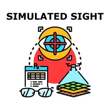 Simulated sight concept with a drone and eyeglasses Stock Illustration