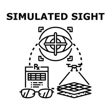 Simulated sight concept with a drone and eyeglasses Stock Illustration