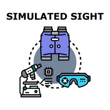 Simulated sight vector concept with augmented reality goggles Stock Illustration