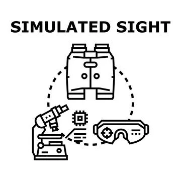 Simulated sight vector concept with augmented reality goggles Stock Illustration