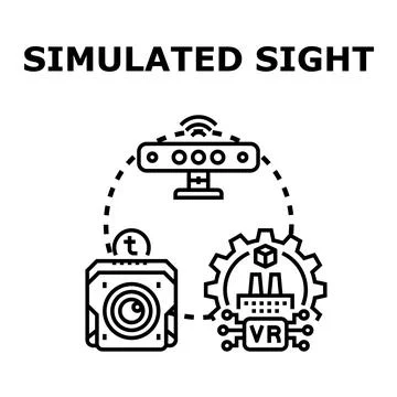 Simulated sight virtual reality concept technology system Stock Illustration
