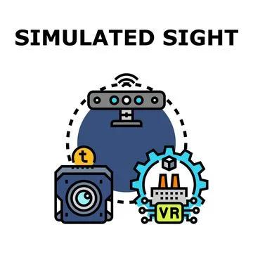 Simulated sight virtual reality concept technology system Stock Illustration