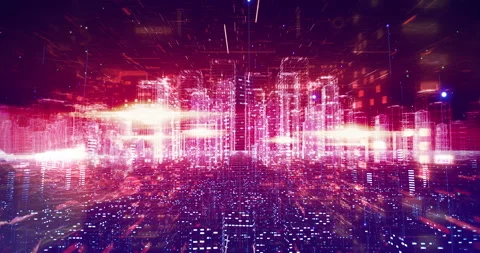 Simulated Smart City Environment Visualized Inside Notebook. Stock Footage 306678462