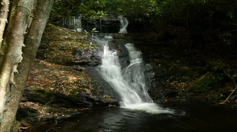 Simulated timelapse of small waterfall on mountain stream. Stock-Footage 42112322