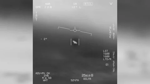 Simulated US military UAP encounter cockpit recording. Seamless loop. Stock Footage 156262943