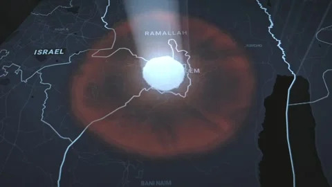 Simulating the detonation of 240 KT atomic bomb over Jerusalem, Israel Stock Footage 304831022