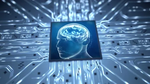 Simulating neuronal processes in the male brain 4K Stock Footage 49458400