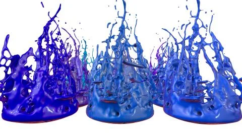 Simulation of 3d splashes of ink on a musical speaker that play music. beautiful イラスト素材