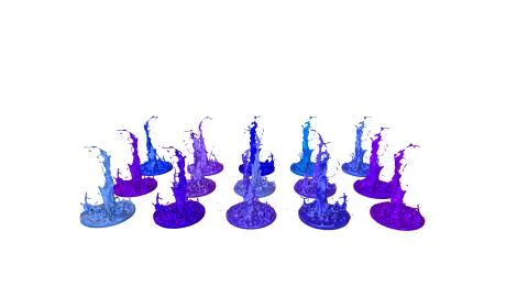 Simulation of 3d splashes of ink on a musical speaker that play music. beautiful Stock Photos