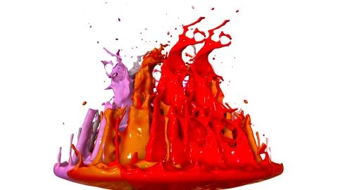 Simulation of 3d splashes of ink on a musical speaker that play music. beautiful Stock Photos
