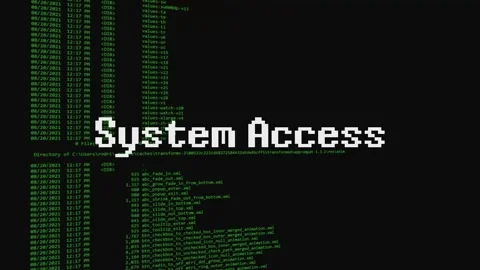 Simulation of accessing a machine, reminiscent of hacking Stock Footage 255705983