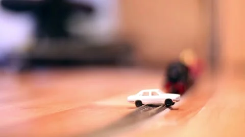 Simulation of an accident involving a freight train and car Stock Footage 51875222