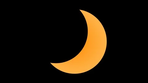 Simulation and animation of Total solar eclipse sunlight on black background. Video stock 273429301