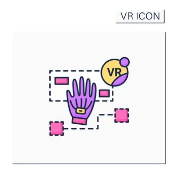 Simulation based learning color icon Stock Illustration