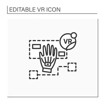 Simulation based learning line icon Stock Illustration