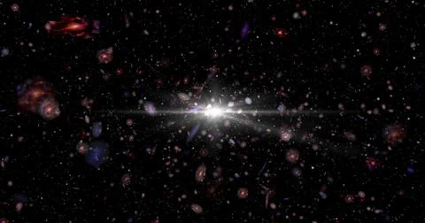 Simulation of Big Bang explosion with Stars or Galaxies 스톡 일러스트