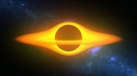 Simulation of Black Hole in Space Illustrazione stock