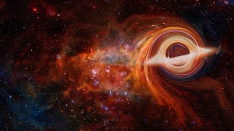 Simulation of a black hole in the space.Elements of this image furnished by N Stock Photos
