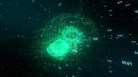 Simulation brain of AI Artificial intelligence deep learning computer machine 스톡 일러스트