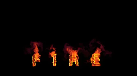 Simulation of the burning word "Fire" Stock Footage 24616680