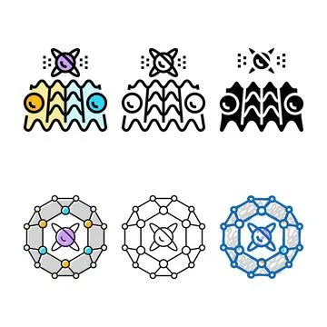 Simulation clean quantum technology color icon vector 库存插图