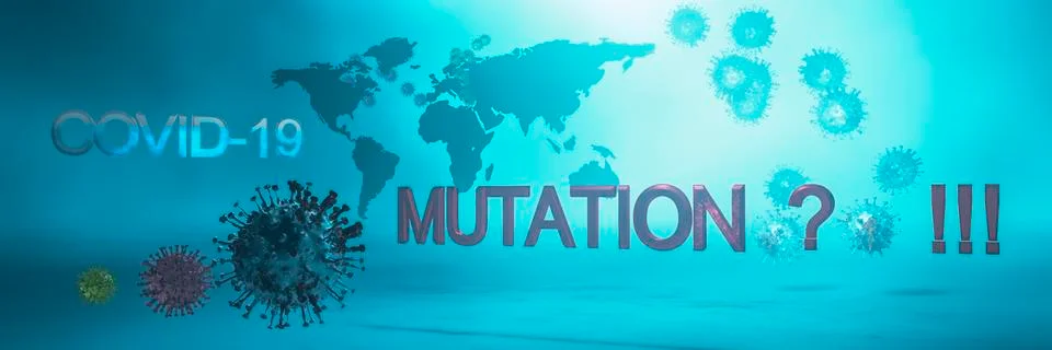 Simulation of the coronavirus virus floating Stock Illustration