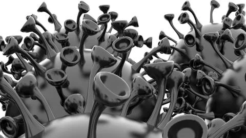 Simulation of the coronavirus virus floating Stock Illustration