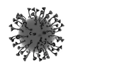 Simulation of the coronavirus virus floating Stock Illustration