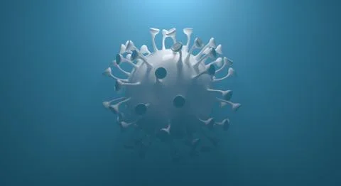 Simulation of the coronavirus virus floating Stock Illustration