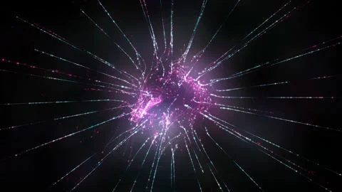 Simulation of the creation of a neuron, energy flowing into it, black background Stock Footage 258212799
