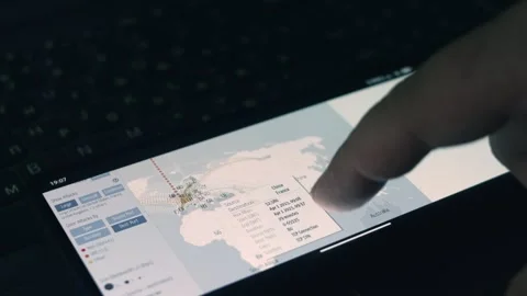 Simulation of cyber attack on a mobile phone screen. Cyber attack and cyber Stock Footage 249823032