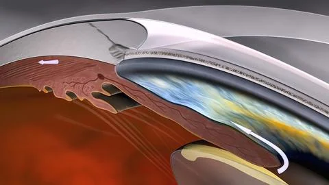 Simulation of development of glaucoma: Ilustración de archivo