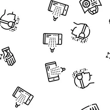 Simulation Equipment Seamless Pattern Vector Stock Illustration