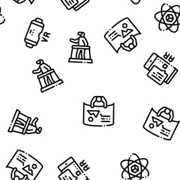 Simulation Equipment Seamless Pattern Vector Stock Illustration