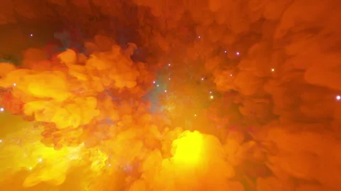 Simulation of an explosion in space and the birth of a galactic nebula 库存影片 290483043