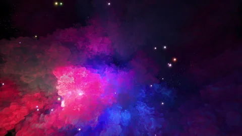 Simulation of an explosion in space and the birth of a galactic nebula Stock Footage 290483083