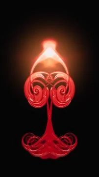 Simulation of fluid texture, liquid paint - design element on a black - red lamp Illustrazione stock