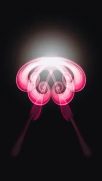 Simulation of fluid texture, liquid paint - glowing pink element Illustrazione stock