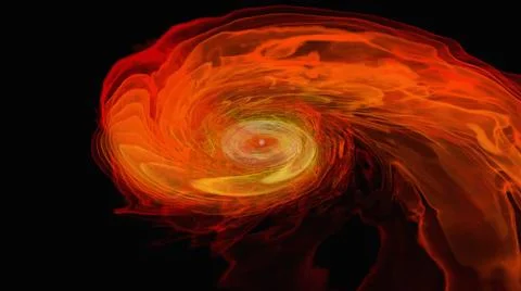 Simulation frames from this NASA Goddard neutron star merger animation: ht... Foto stock