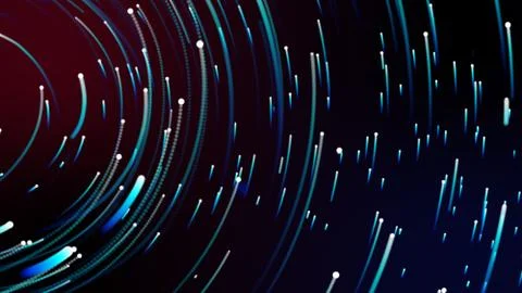 Simulation of galaxy light motion of stars in dark background, future energy  Stock Illustration